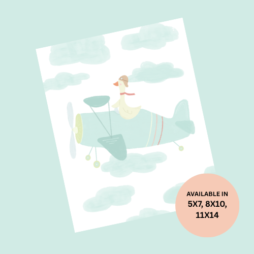Goose in the Clouds — Children's Wall Art Print