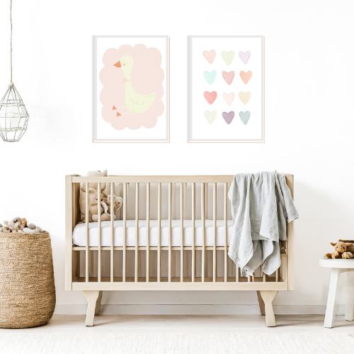 Pastel Hearts Print