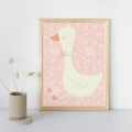 Pink Floral Goose Print