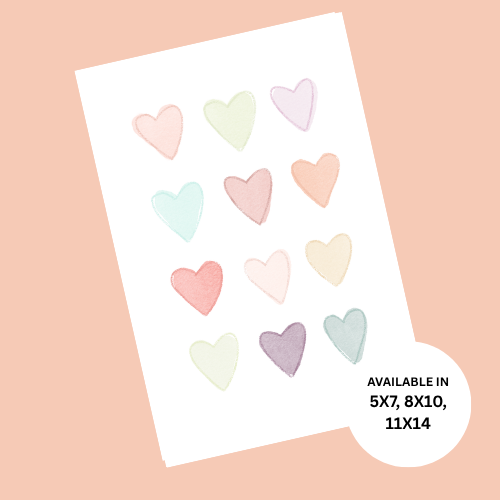 Pastel Hearts Print