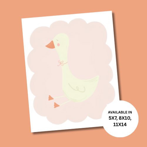 Pink Scallop Goose Print