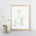 Goose on Scooter Print