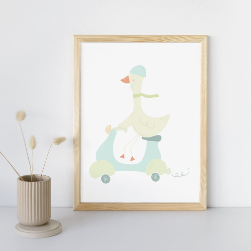 Goose on Scooter Print
