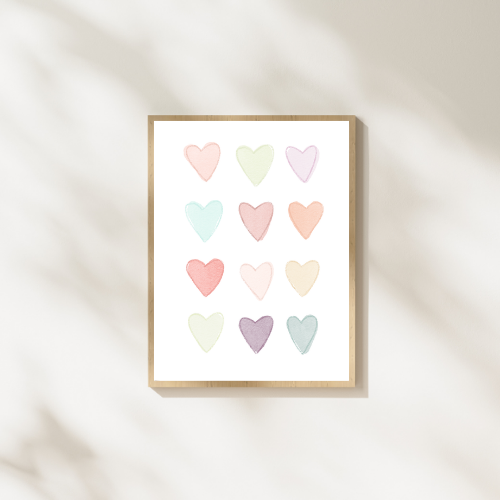 Pastel Hearts Print