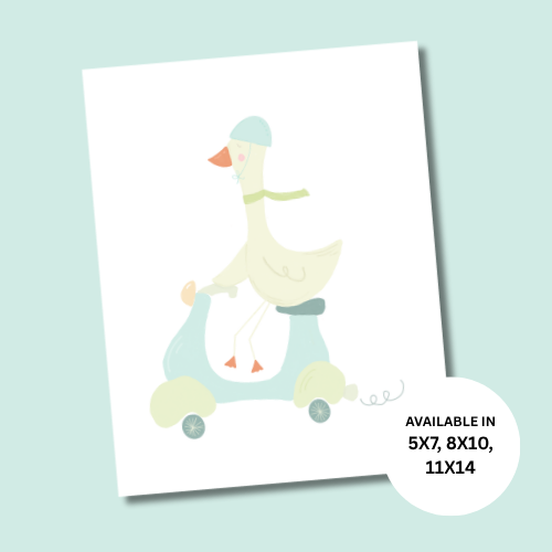 Goose on Scooter Print