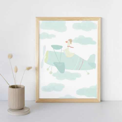 Goose in the Clouds — Children's Wall Art Print