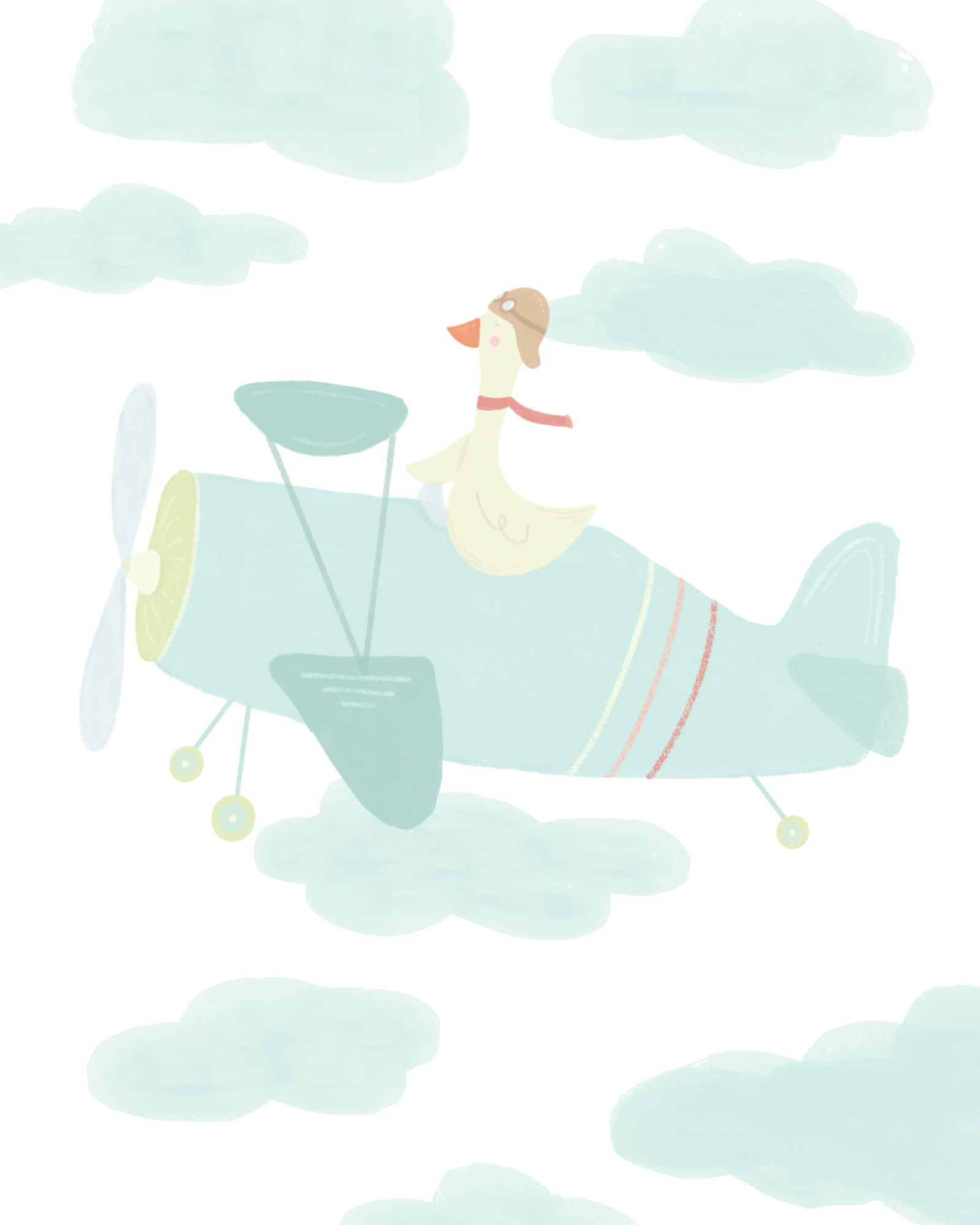 Goose in the Clouds — Children's Wall Art Print