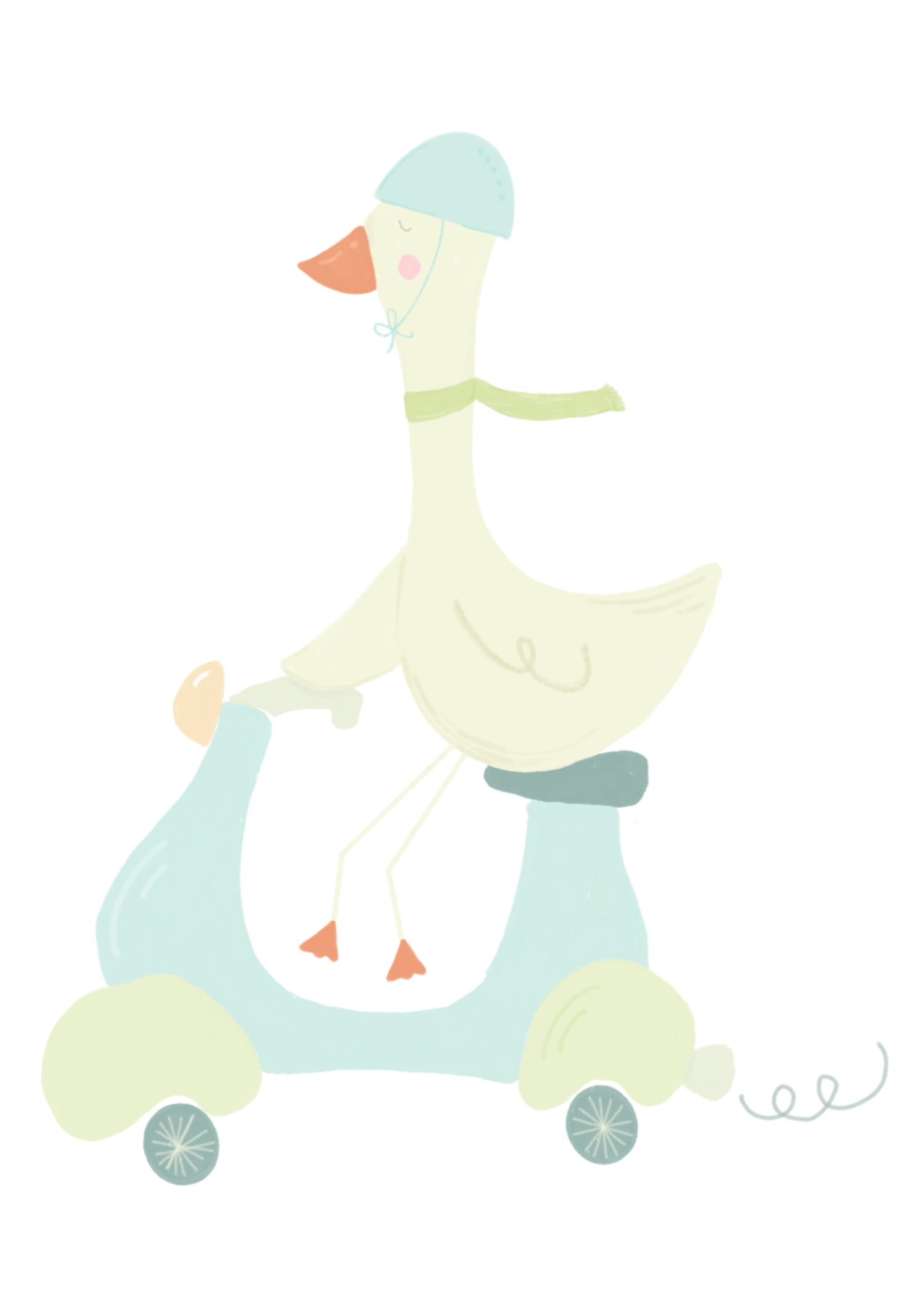 Goose on Scooter Card