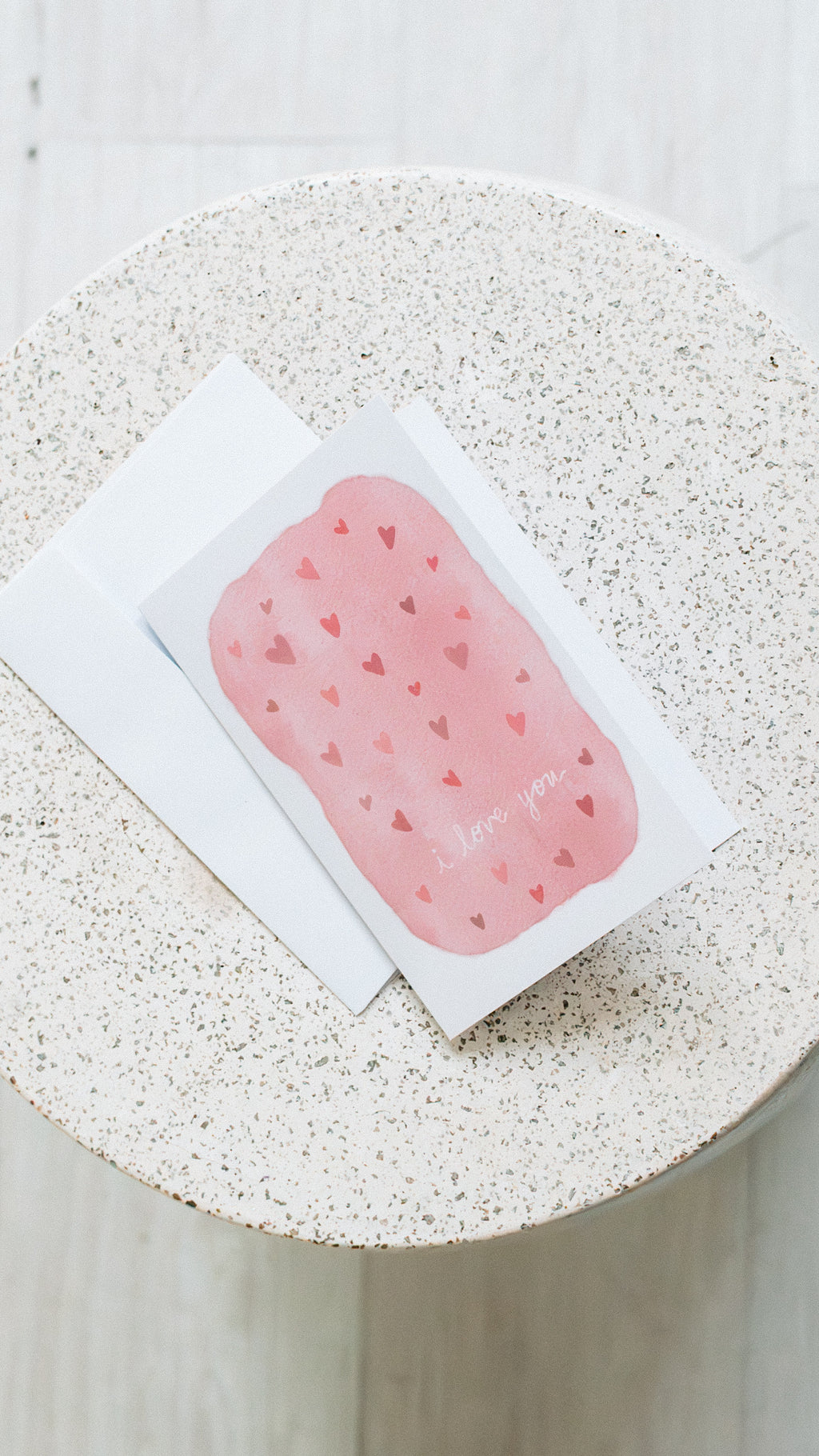 "I Love You" Watercolor Card