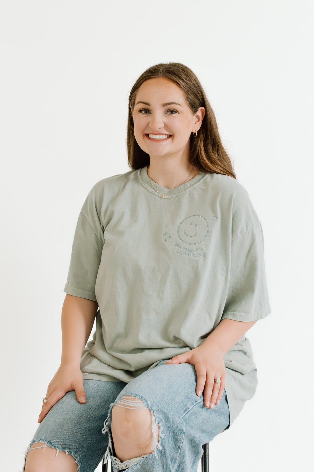 "You Make Me Beyond Happy" Unisex Sage Tee
