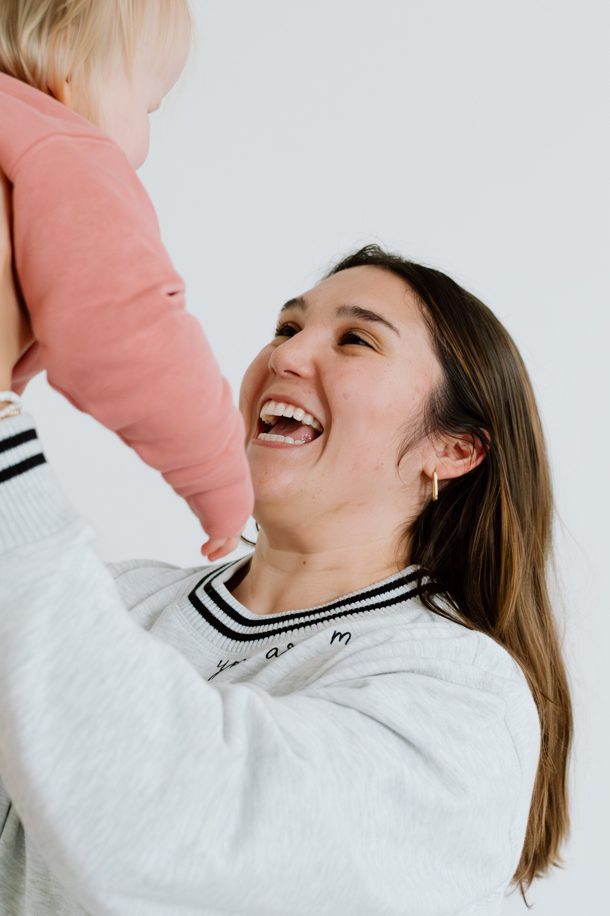"You Are Magic" Script Embroidered Women's Varsity Crewneck Sweatshirt - Gray