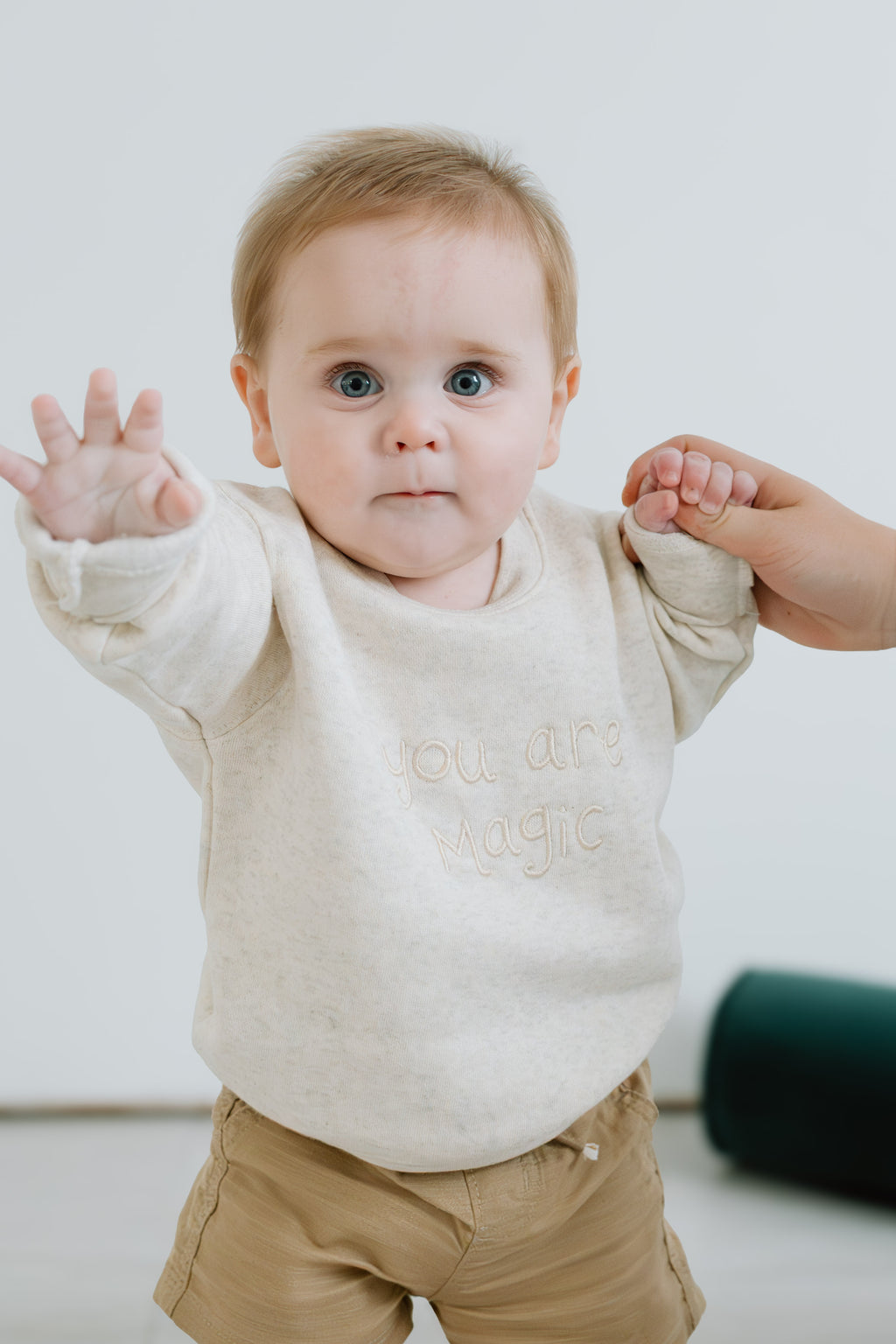 "You Are Magic" Embroidered Kids Crew Neck - Natural Heather