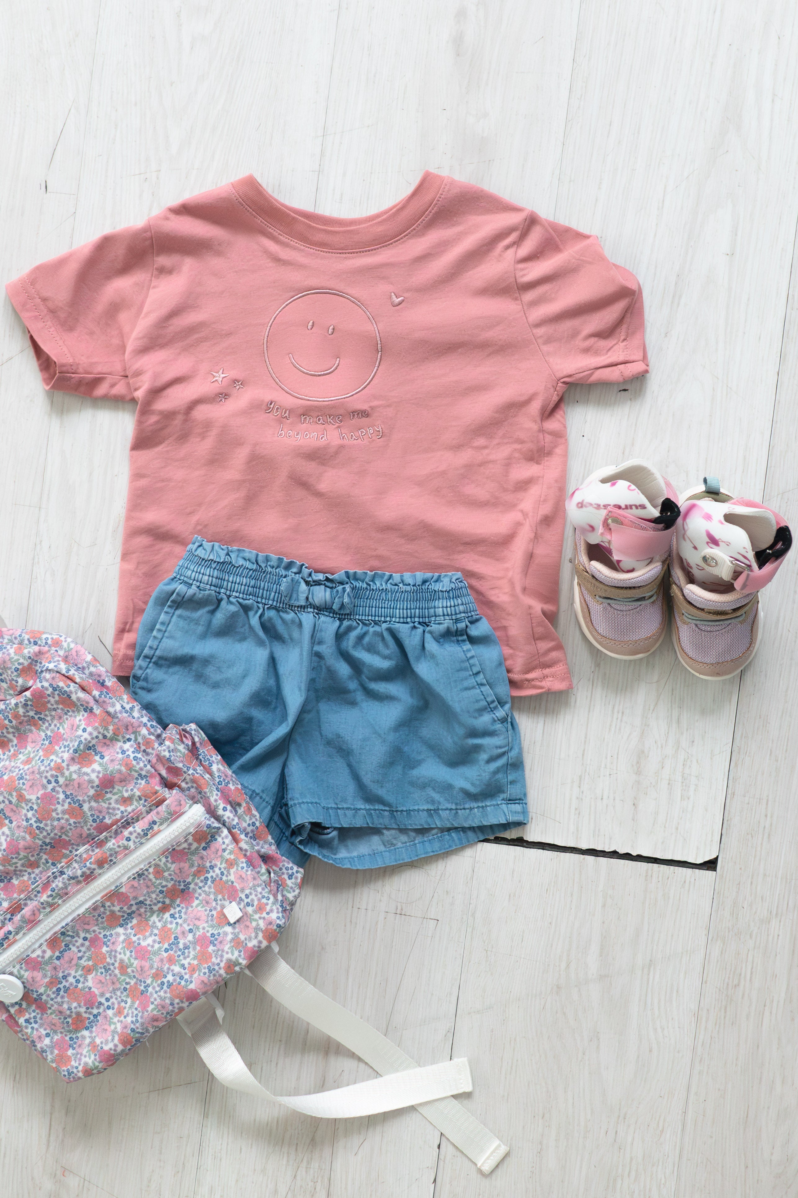 "You Make Me Beyond Happy" Toddler and Kids Mauve Tee