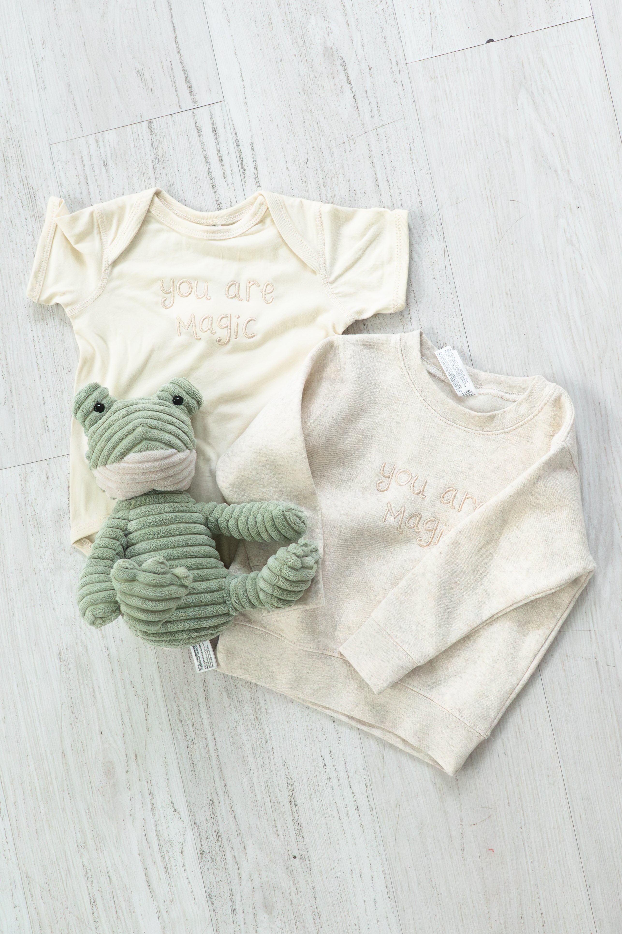 "You Are Magic" Embroidered Kids Crew Neck - Natural Heather