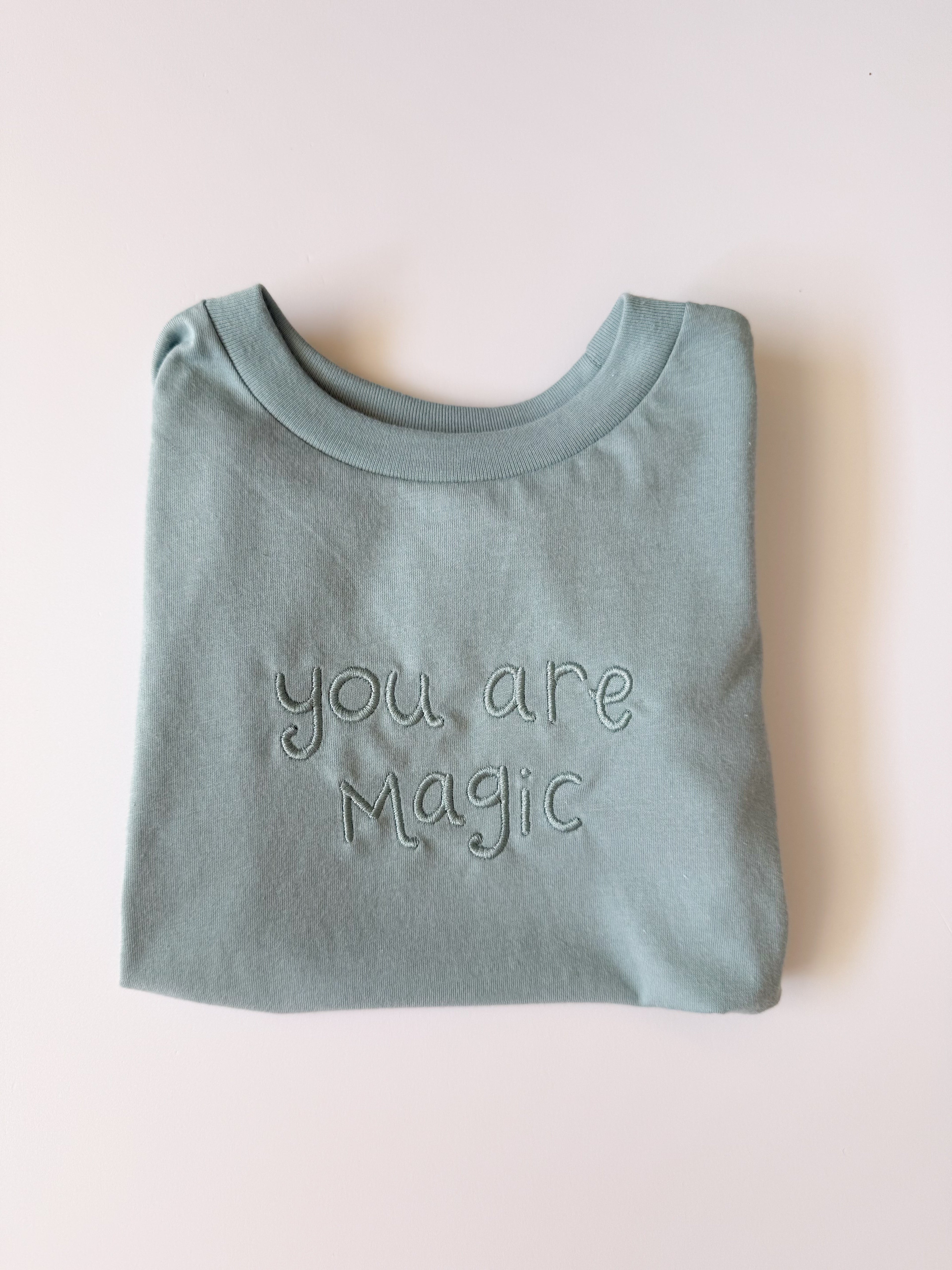 "You are Magic" Embroidered Kids Tee - Teal