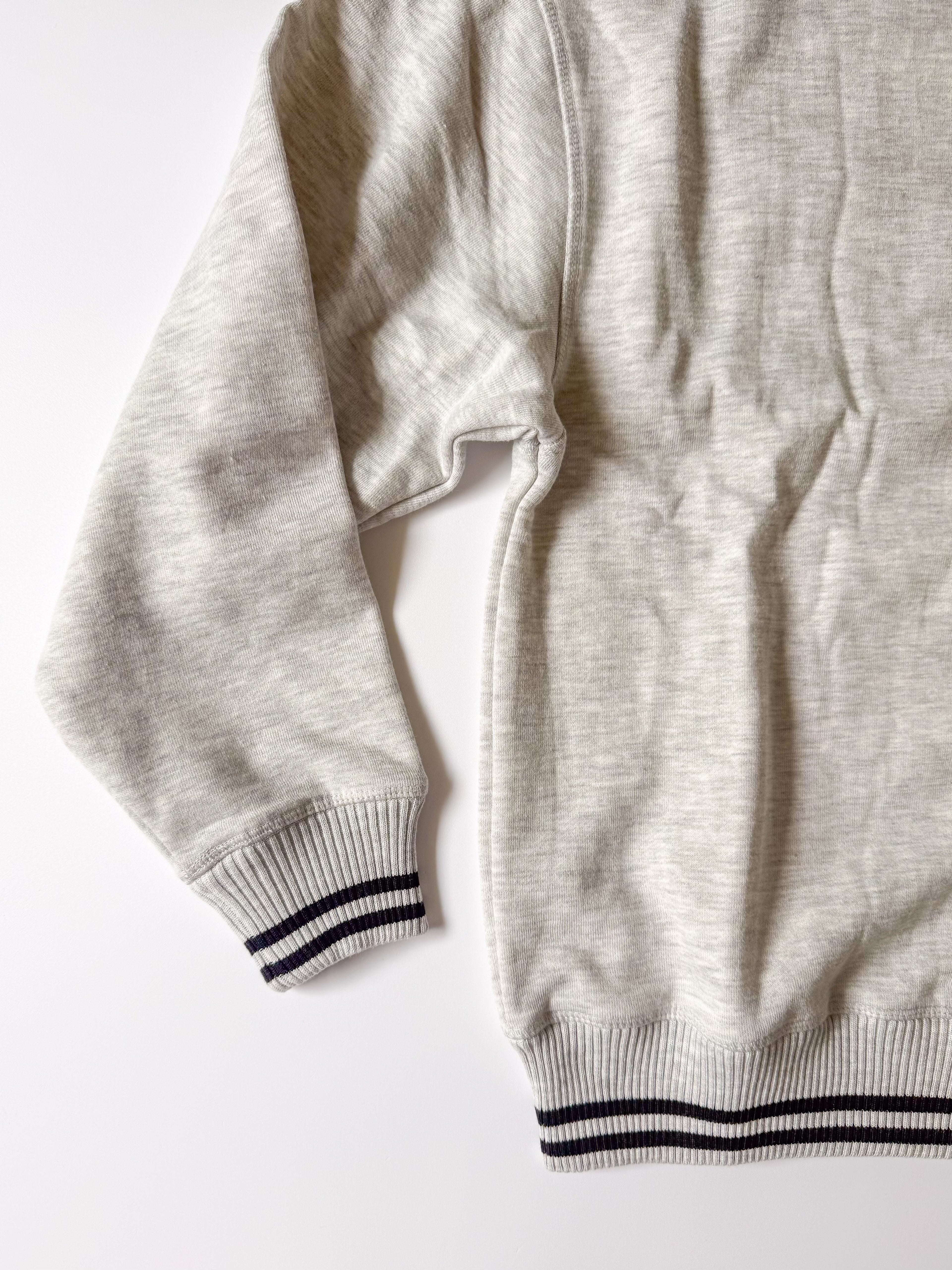 "You Are Magic" Script Embroidered Women's Varsity Crewneck Sweatshirt - Gray