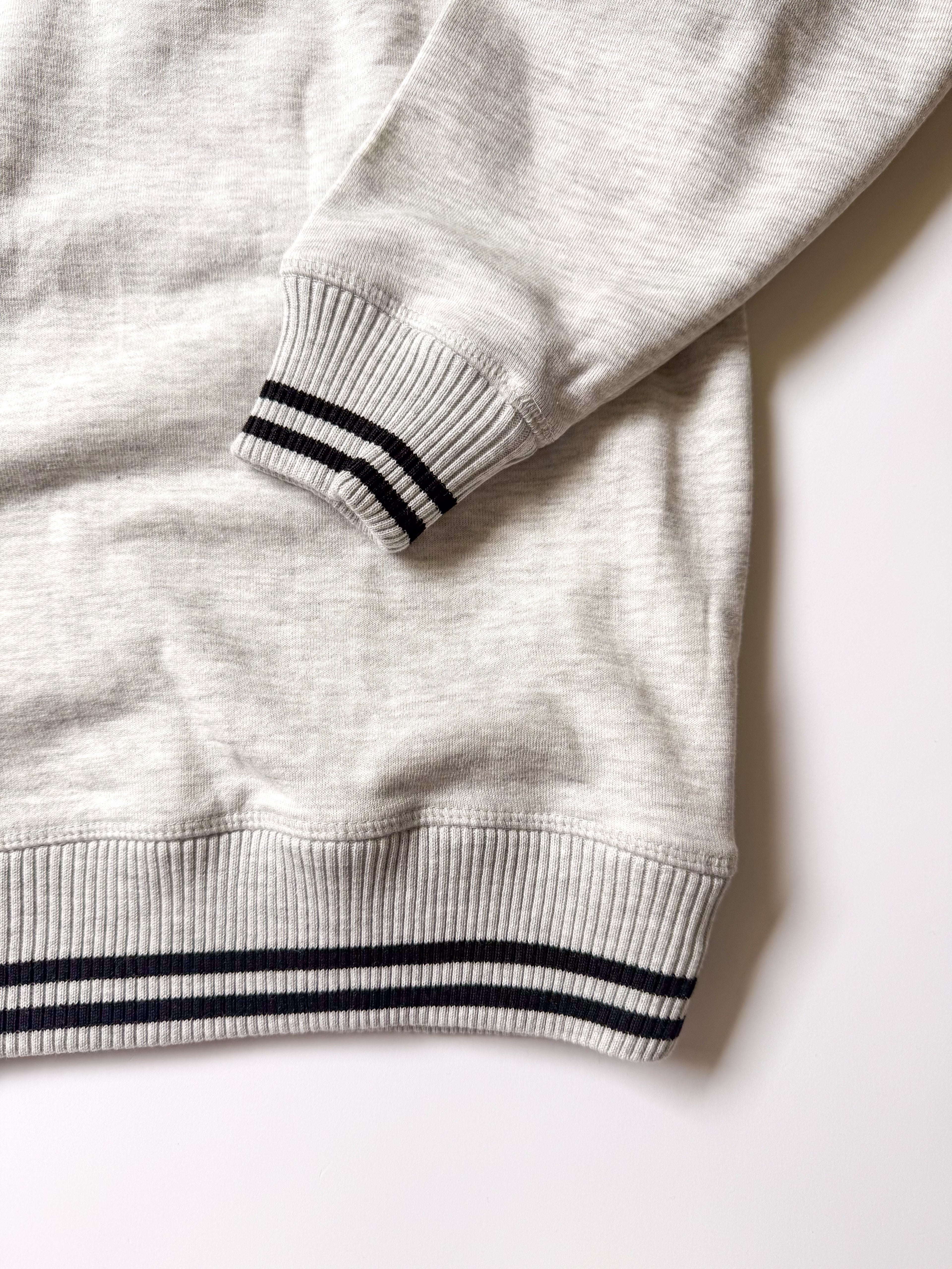 "You Are Magic" Script Embroidered Women's Varsity Crewneck Sweatshirt - Gray