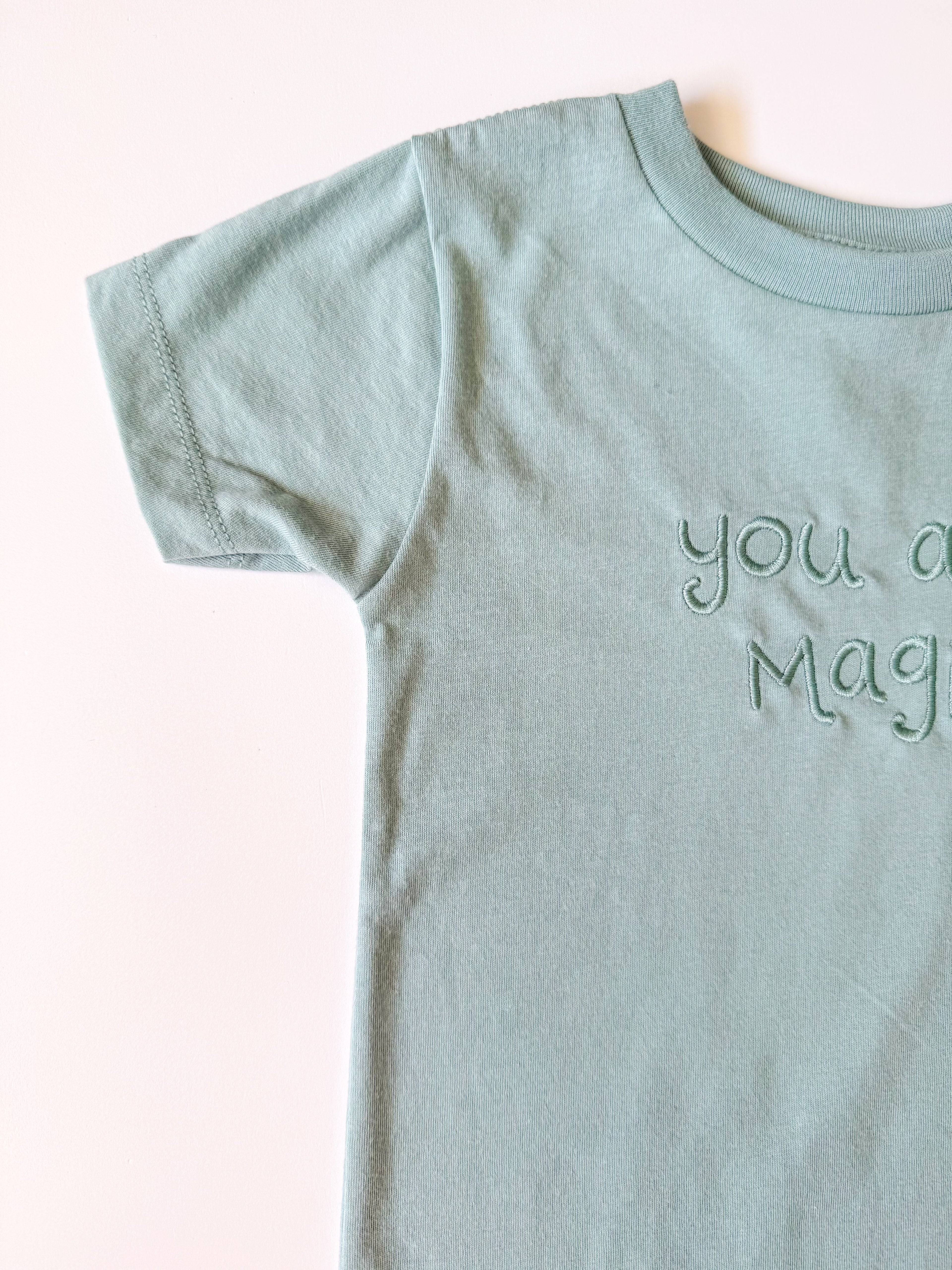"You are Magic" Embroidered Kids Tee - Teal