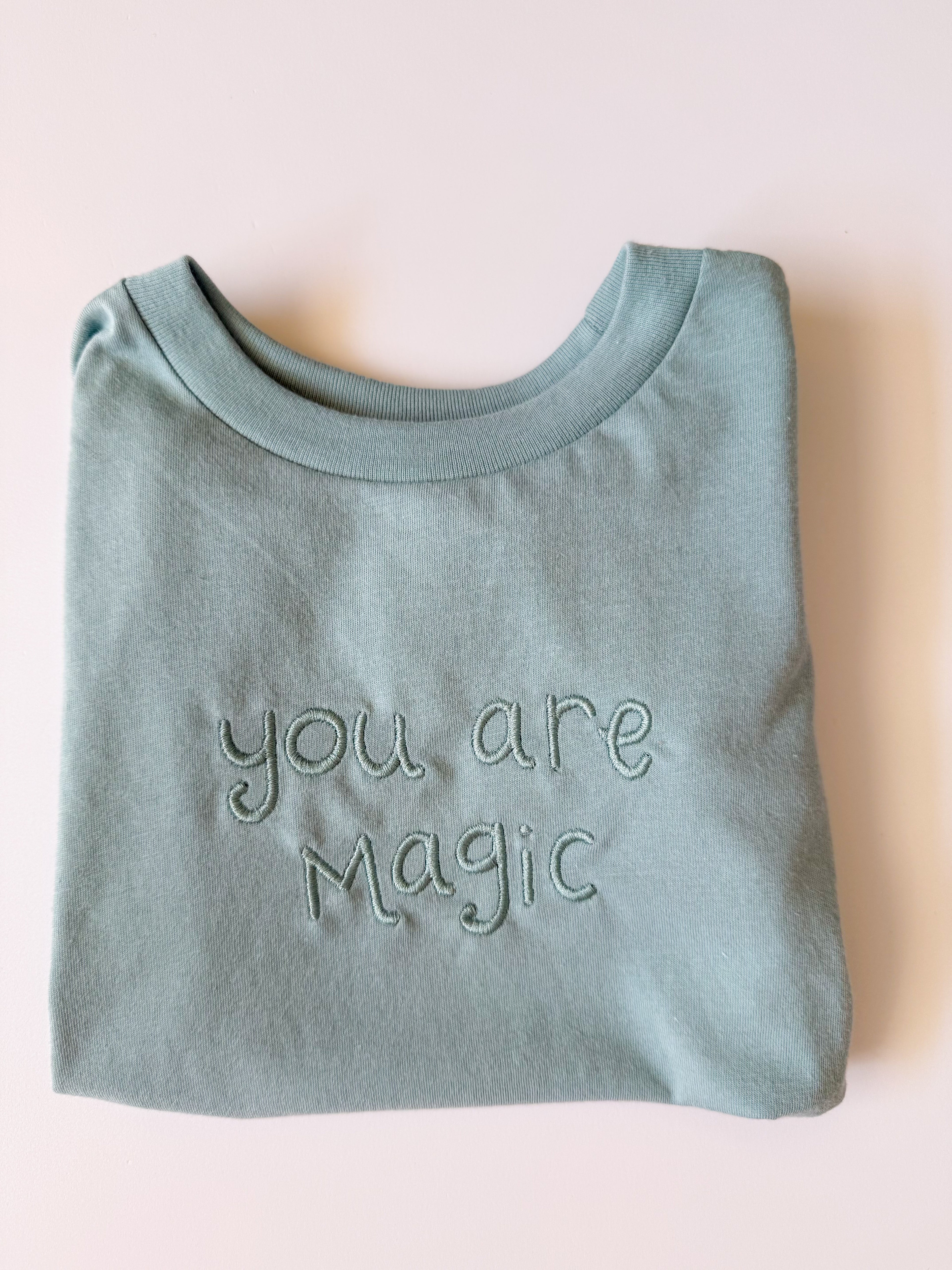 "You are Magic" Embroidered Kids Tee - Teal