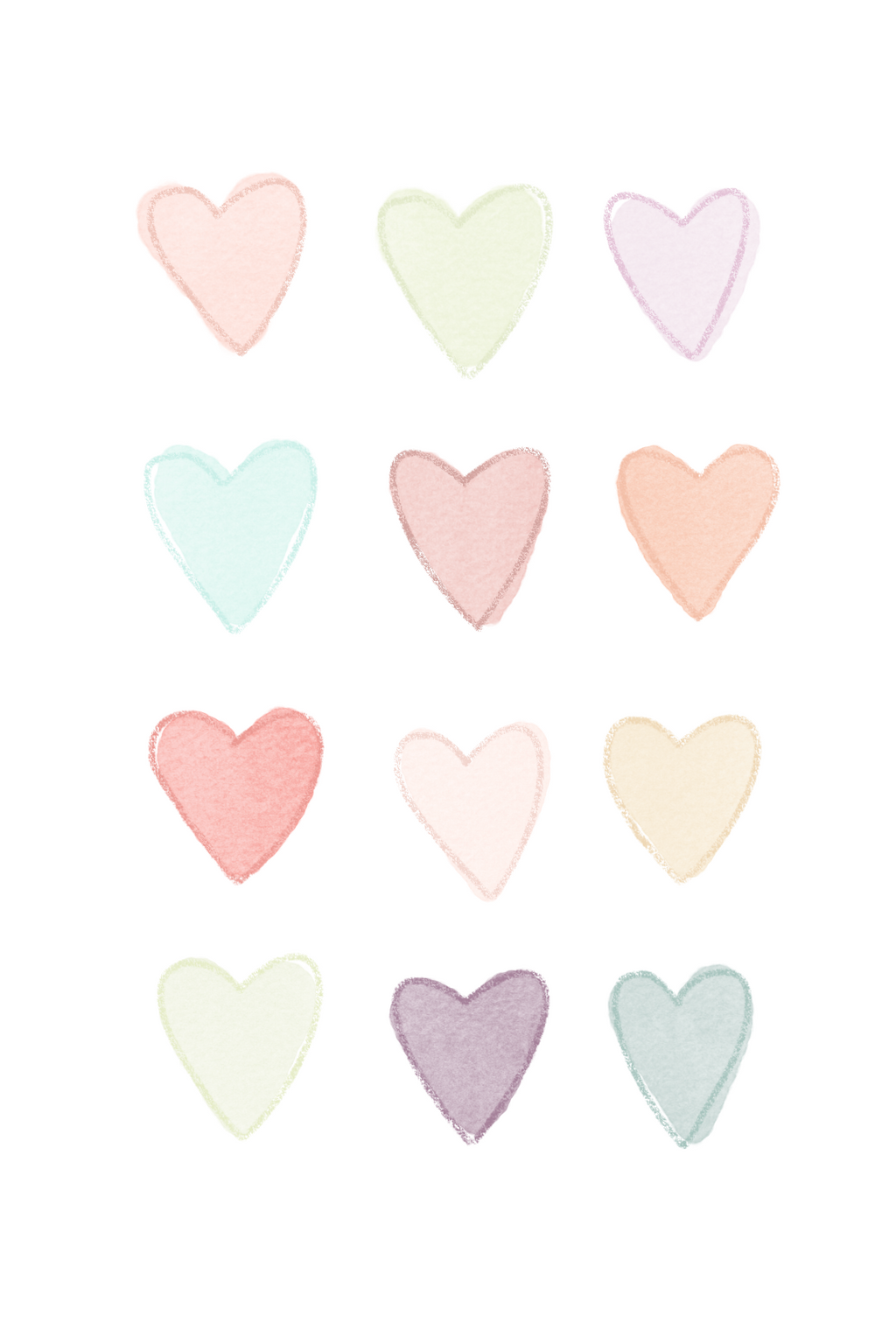 Pastel Hearts Cards