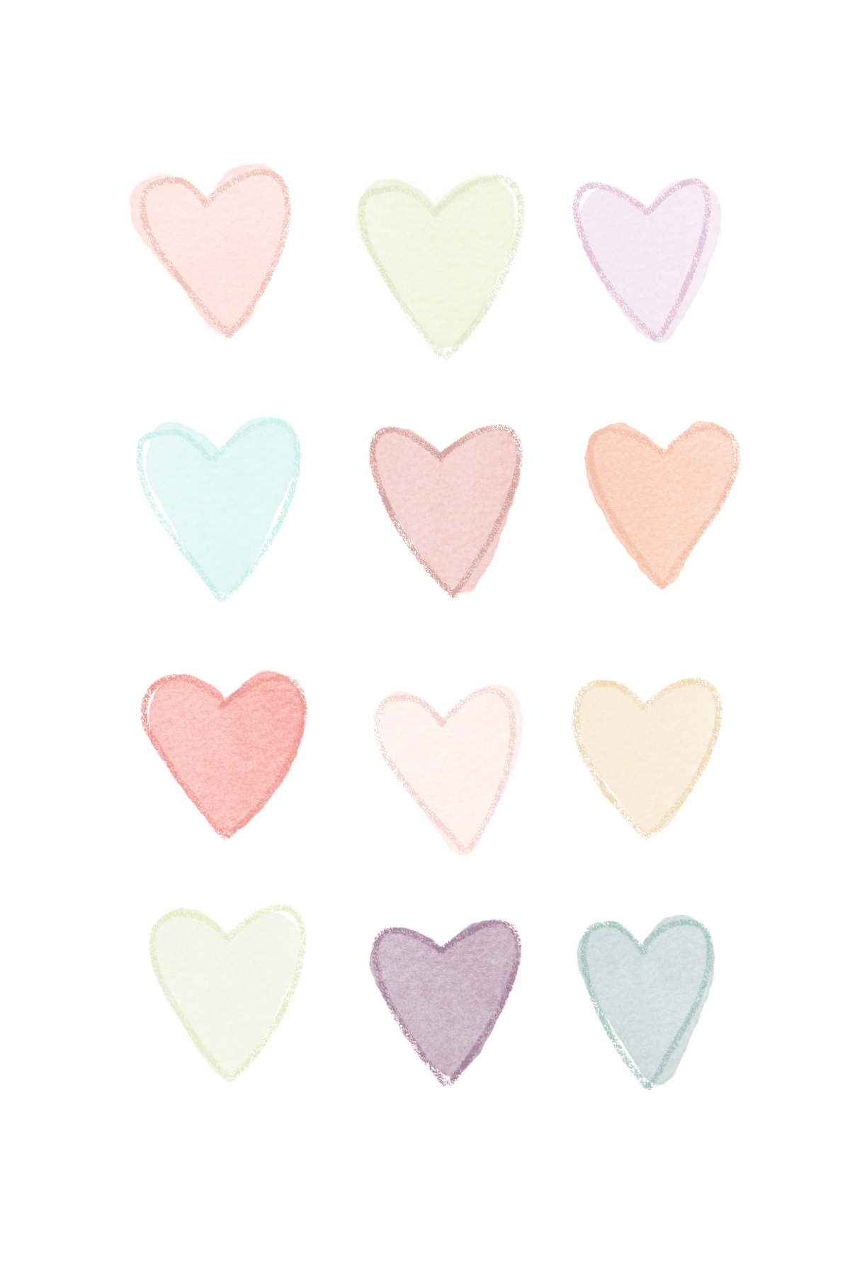 Pastel Hearts Cards