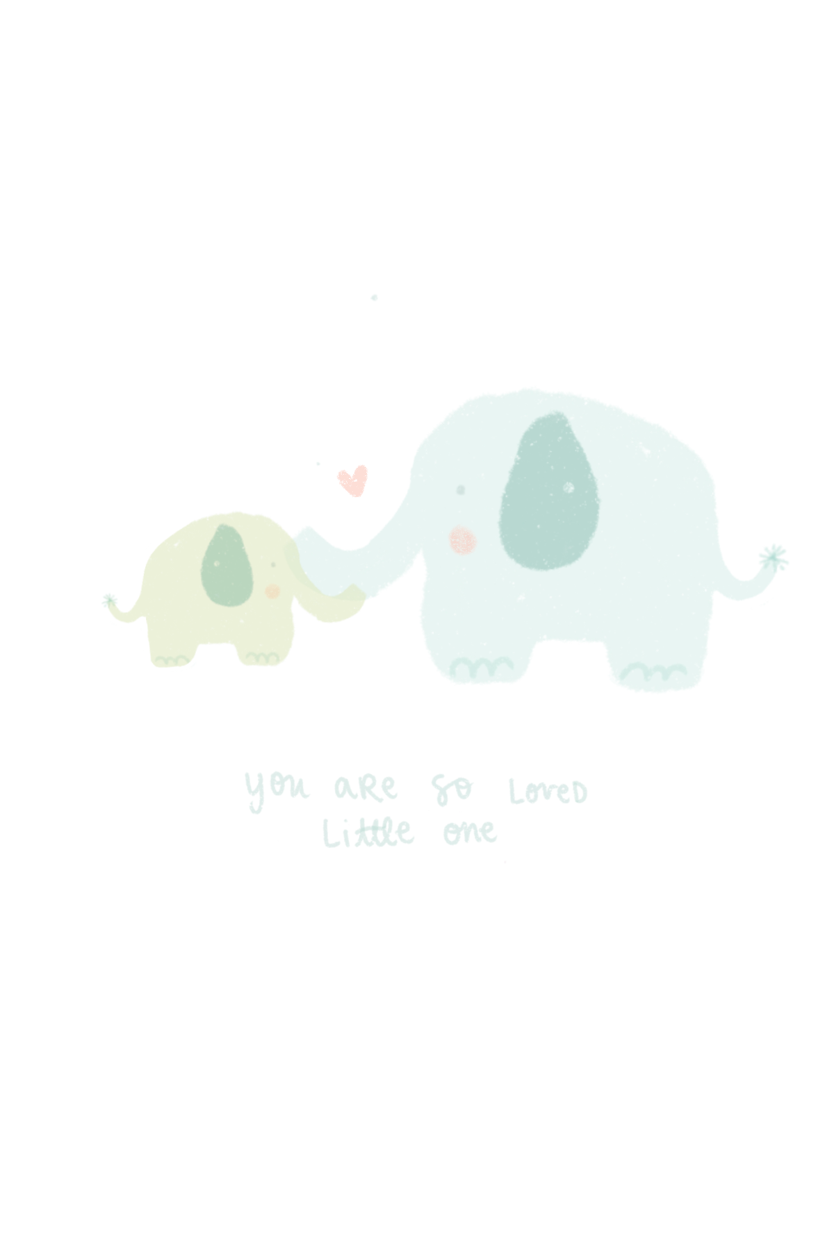 "You Are So Loved, Little One" Elephants Card