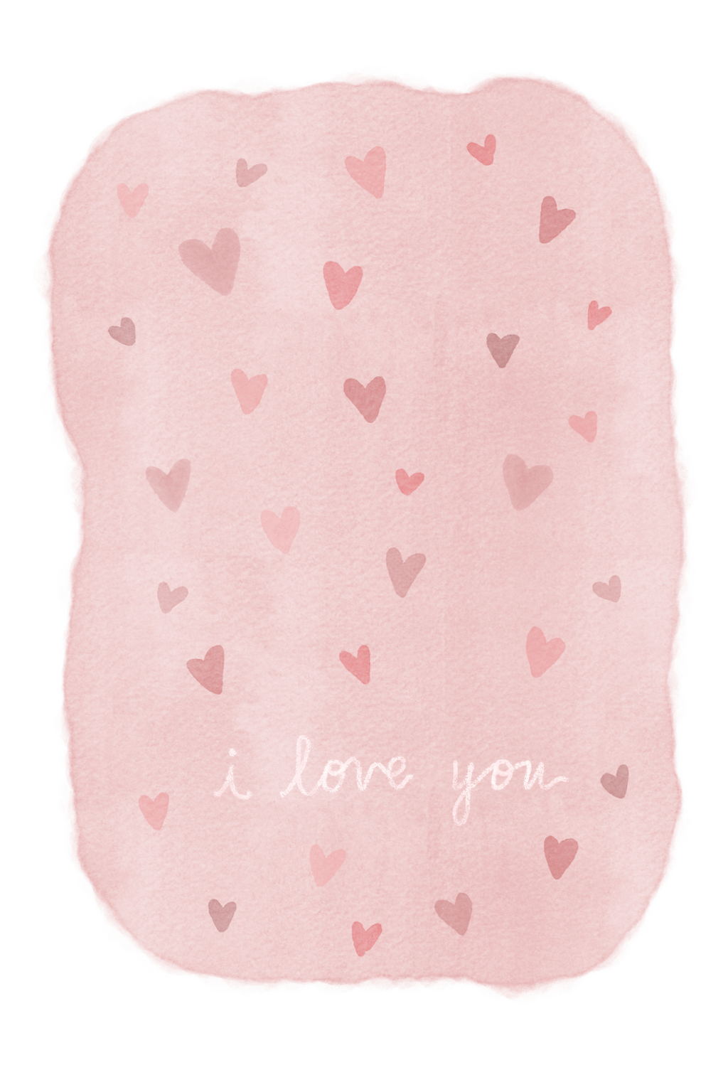 "I Love You" Watercolor Card