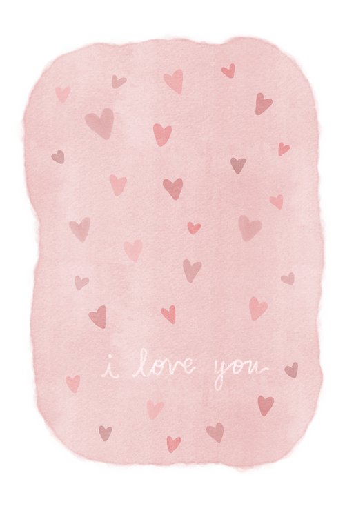 "I Love You" Watercolor Card