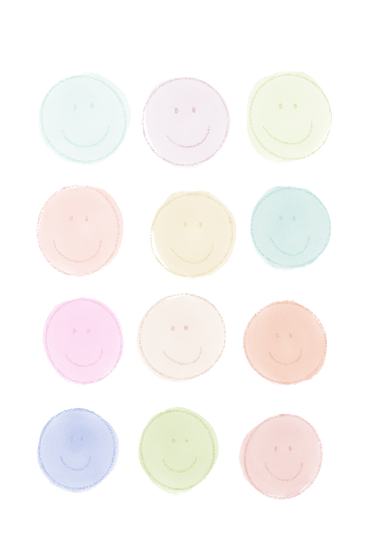 Pastel Smiley Faces Card